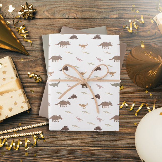 Jeu de papier Dinosaure moderne (Modern Dino Gift Wrap)