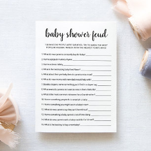 Jeu de rivalité avec carte de fête de bébé avec ré