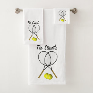 Jeu de serviettes de bain blanc de Tennis personne