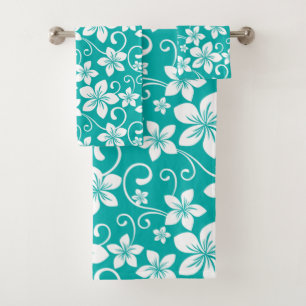 JEU DE SERVIETTES DE BAIN BLEU HAWAII (TURQUOISE)