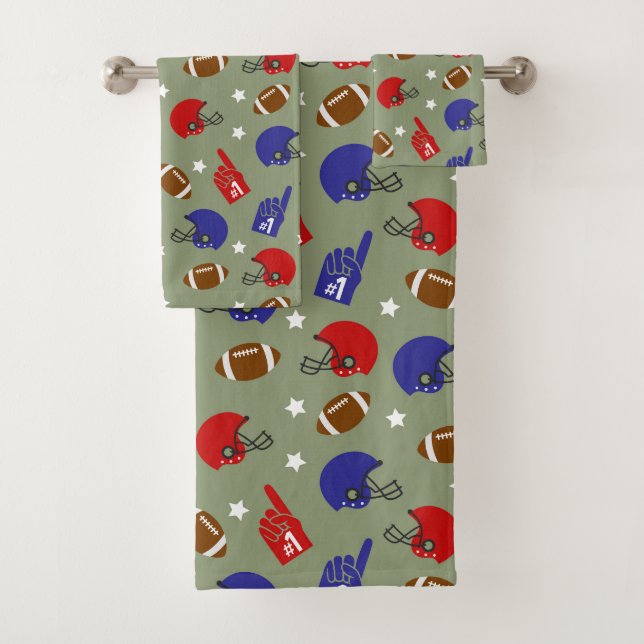 Jeu de serviettes de motif de sport de football à  (En situation)