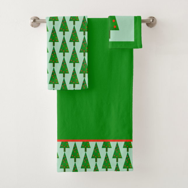 Jeu de serviettes de toilette en bois de pin de No (En situation)
