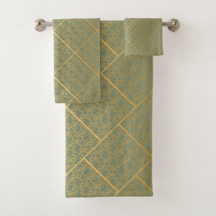 JEU DE SERVIETTES EN HAMPTON D'OR VERT LACE LUXUEU