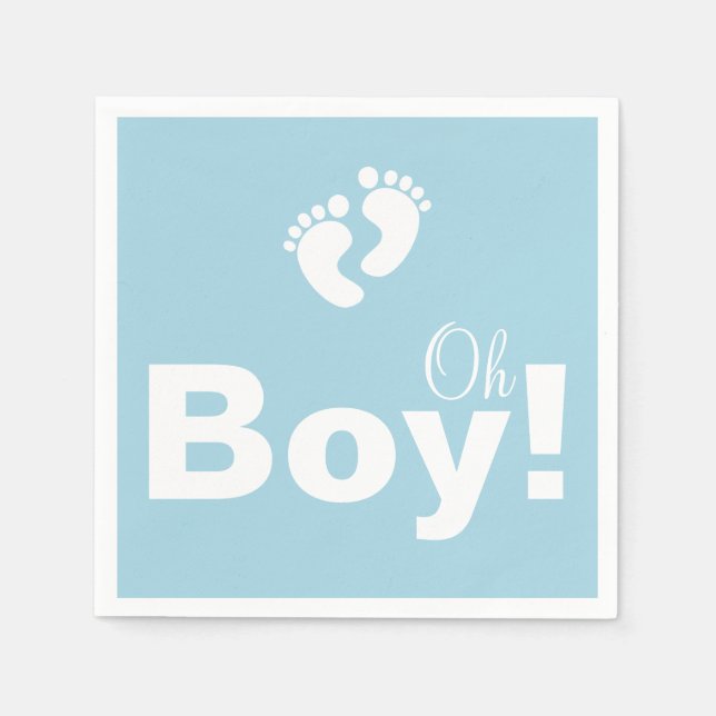 Jeu de serviettes en papier Baby shower Garçon (Devant)
