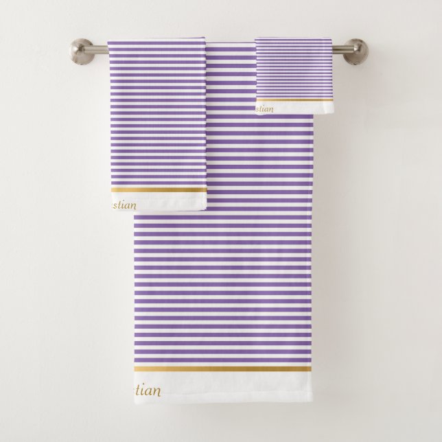 JEU DE SERVIETTES MOTIF TRIM BLANC POURPULÉ (En situation)