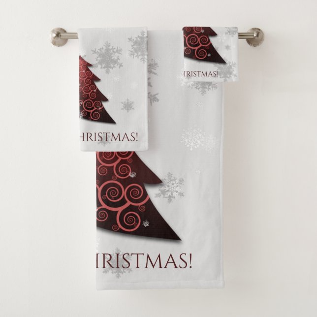 Jeu de serviettes Red Festive Christmas Tree (En situation)