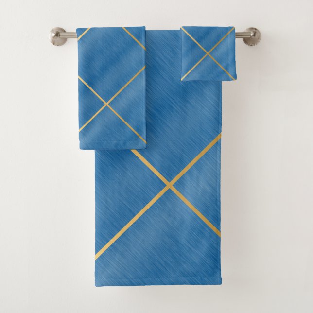 JEU DE SERVIETTES ROYAL BLEU DESIGN ÉLÉGANT (En situation)