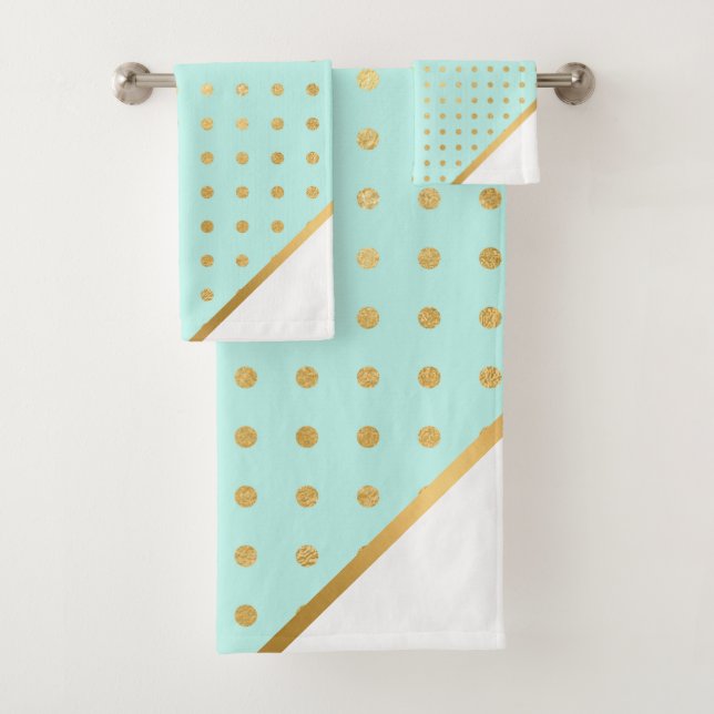 JEU DE SERVIETTES VERT AQUA LUXE (En situation)