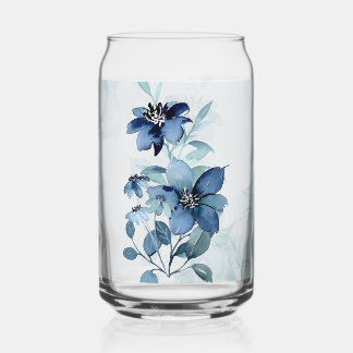 Jeu de Verre Blue Floral 2 Can