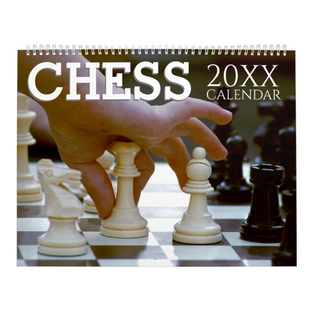 Jeu d'échecs à thème 2025 Wall Calendrier cadeau (Protection)