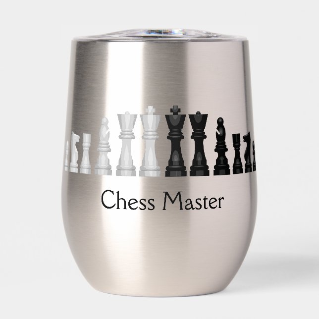 Jeu d'échecs Conception Vin Thermique Tumbler (Avant)