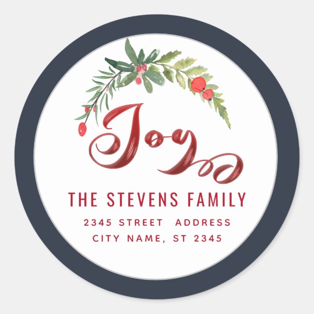 Jeu d'écriture moderne rouge saint Étiquette (Devant)