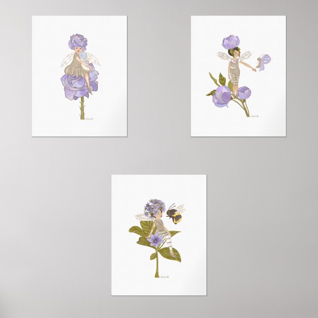 Jeu d'impression Floral violet Pixie (Recto)