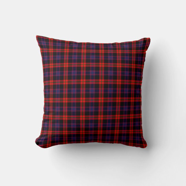 Jeu D'Oreillers Plaid Broun Coussin Tartan Moderne (Recto)