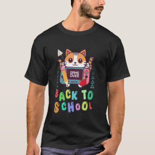 Jeu drôle Game Over Retour à l'école T-shirt Chat