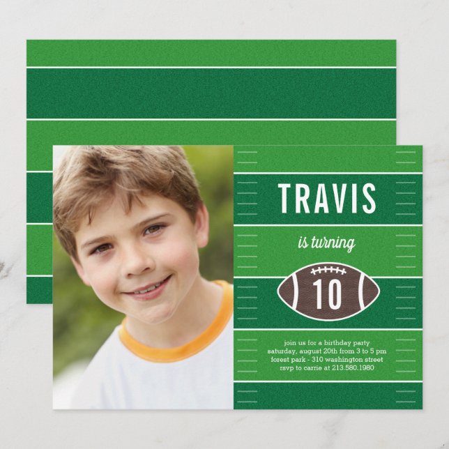 Jeu Heure Football Anniversaire Fête Invitation (Devant / Derrière)