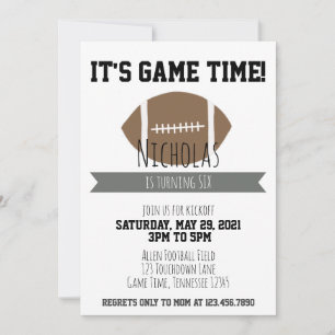 Jeu Heure Football Anniversaire Invitation