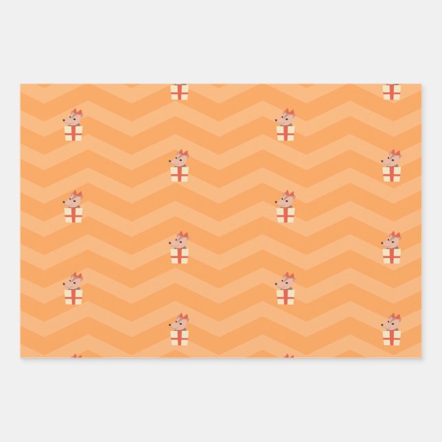 Jeu mignon 3 feuilles Opossum Possum Papier d'enve (Devant)