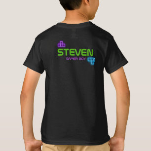 Jeu sur t-shirt du joueur vert néon, bleu & jaune