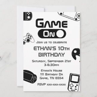 Jeu Sur Vidéo Jeu Anniversaire Invitation