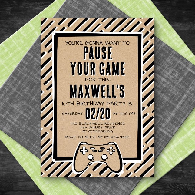 Jeu Vidéo Amusant Invitation Anniversaire (Créateur téléchargé)