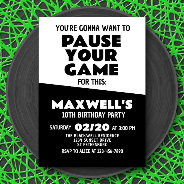 Jeu Vidéo Amusant Invitation Anniversaire (Créateur téléchargé)