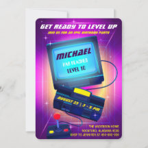 Jeu vidéo modifiable Invitation de fête d'annivers