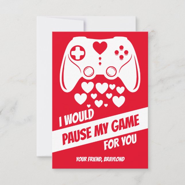 Jeu Vidéo Valentines Carte Jour (Devant)