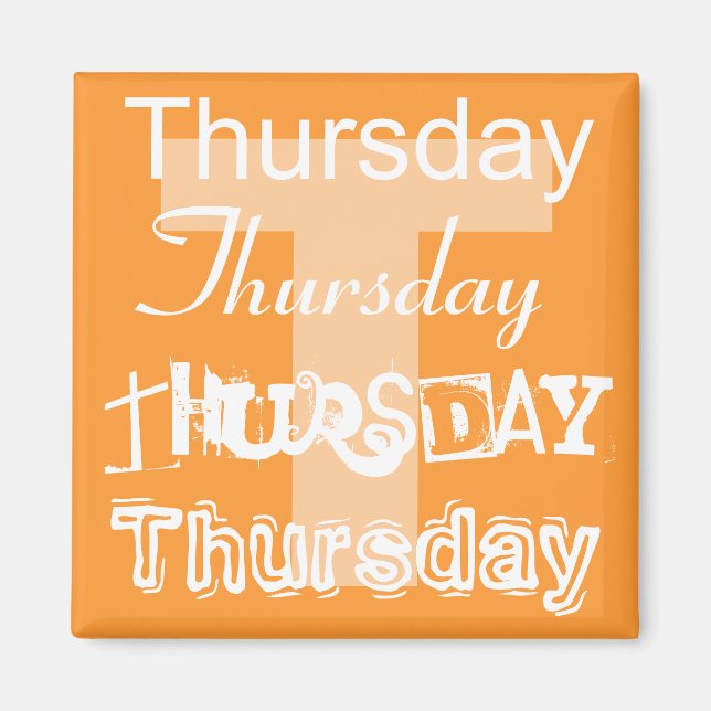 Jeudi Jour ouvrable de la semaine Magnet (Devant)