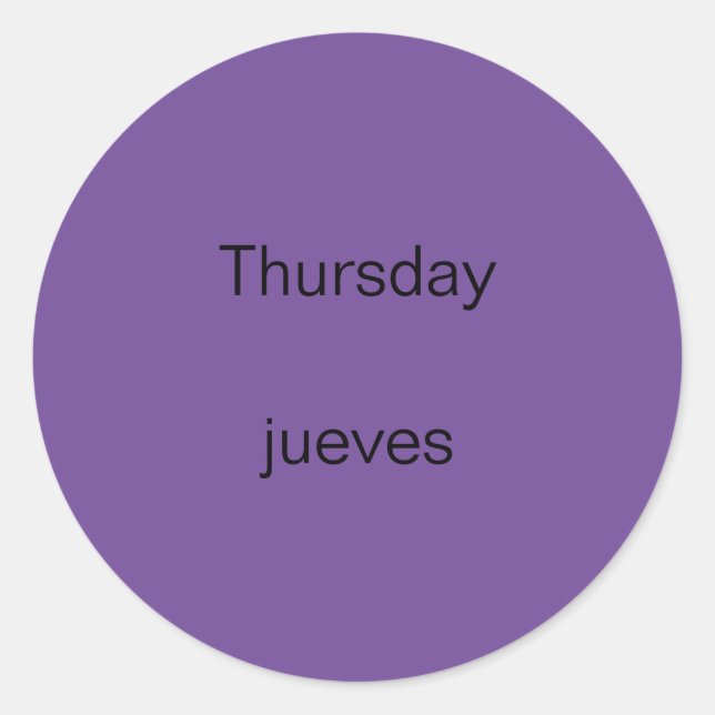 Jeudi jupons Autocollants anglais à espagnol (Devant)