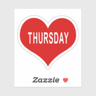 JEUDI Red Love Heart Vinyl Sticker