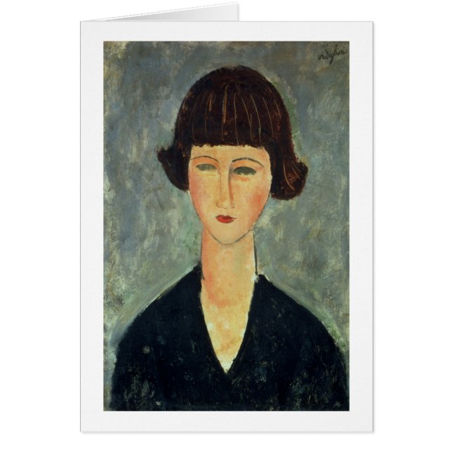 Jeune Brunette, 1917 (huile sur la toile) (Devant)