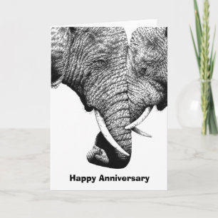 Jeune carte d'anniversaire d'éléphants africains