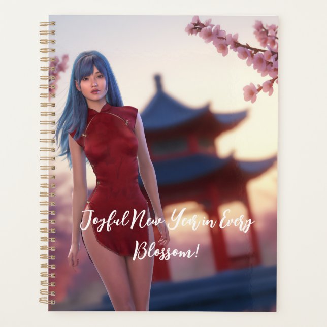 Jeune Cheongsam Beauté Poster pour le Nouvel An ch (Devant)