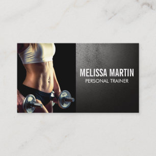 Jeune femme tenant Dumbbell Carte de visite