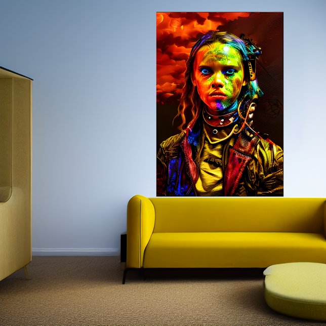 Jeune fille aux yeux bleus | AI Art Poster (Créateur téléchargé)