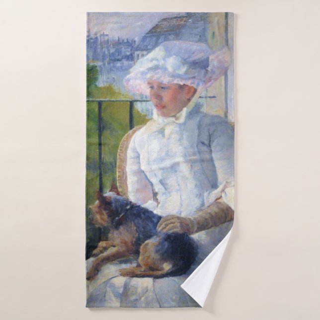 Jeune fille et son chien, Mary Cassatt (Serviette de bain)