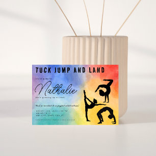 Jeune fille gymnastique colorée Invitation de fête