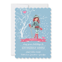 Jeune fille skieuse | Cartes de Noël personnalisée