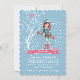 Jeune fille skieuse | Cartes de Noël personnalisée