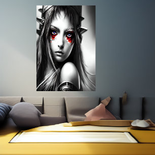 Jeune guerrier d'anime   AI Art Poster