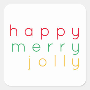 JEUNE JOYEUX JOLLY Stickers Carré