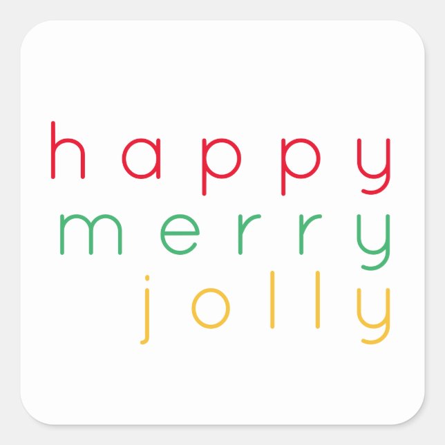 JEUNE JOYEUX JOLLY Stickers Carré (Devant)
