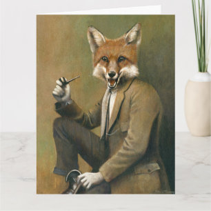 Jeune M. Fox En Costume Grande Carte De Voeux