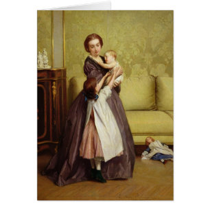 Jeune mère avec ses enfants dans un salon