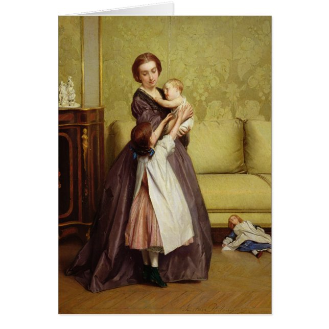 Jeune mère avec ses enfants dans un salon (Devant)