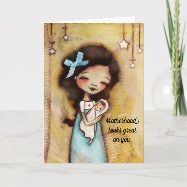 Jeune mère - Carte de la première mère (Devant)