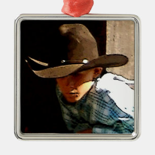 Jeune ornement de Noël de cowboy