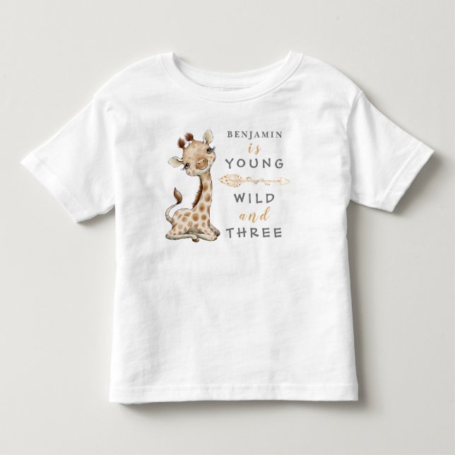 Jeune sauvage et trois ans Jungle Baby T-Shirt (Devant)