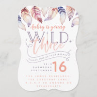 Jeune, sauvage et trois invitation d'anniversaire 